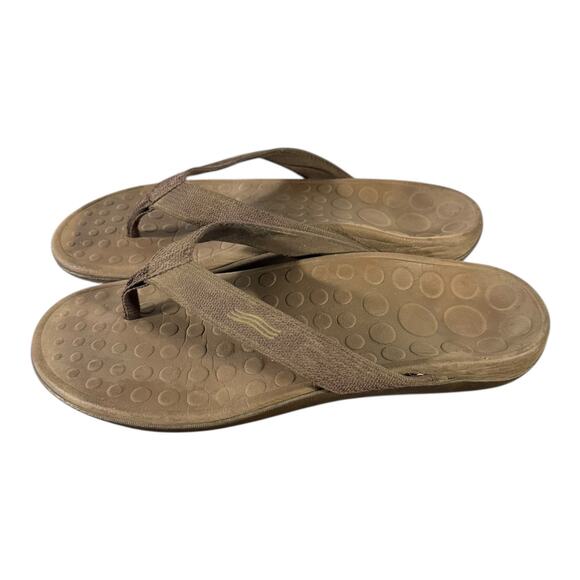Vionic Men’s Thong Sandals Brown Orthopedic Beach Flip Flop Slippers Size 11 - Picture 6 of 8